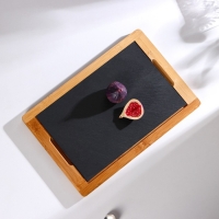 Блюдо для подачи Magistro Valley, 36&times;24 см, сланец, бамбук