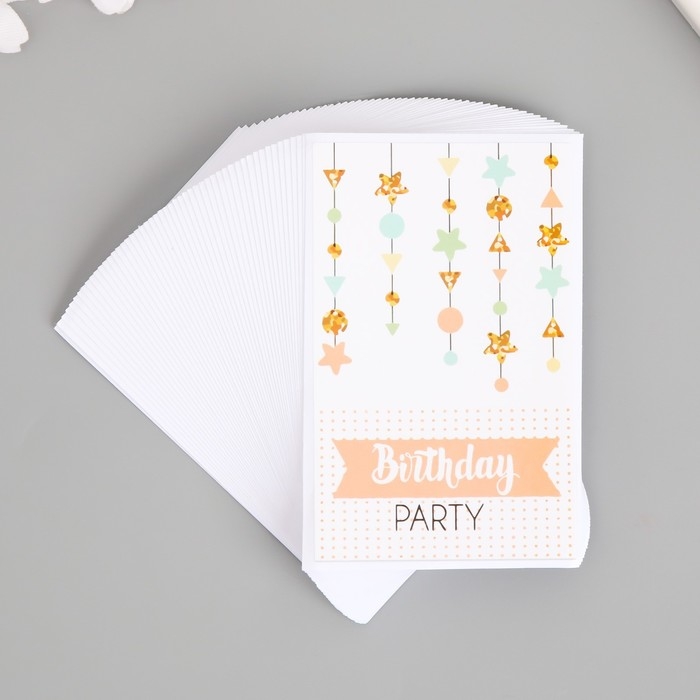 Наклейка бумага Наклейка бумага "Вечеринка. Гирлянды" набор 50 шт 8х5 см