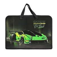 Папка с ручками А4, 340 х 245 х 75 мм, пластиковая, ручки-тесьма, ПТ-14-4 "Зелёное авто" Папка с ручками А4, 340 х 245 х 75 мм, пластиковая, ручки-тесьма, ПТ-14-4 "Зелёное авто"