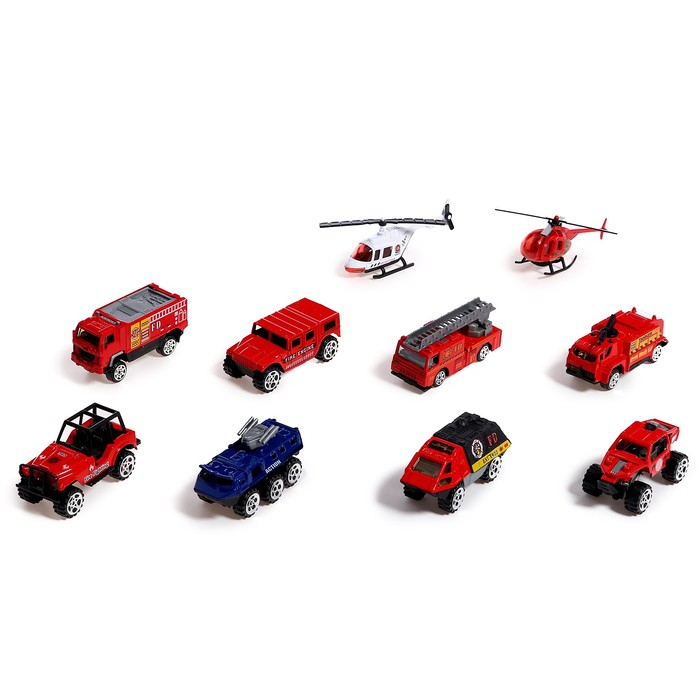 Машина металлическая &laquo;Пожарные&raquo;, набор 10 шт.