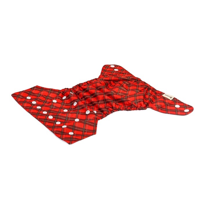 Многоразовый подгузник «Новогодняя клетка», 0-36 мес., цвет красный, подарочная упаковка, Крошка Я Многоразовый подгузник «Новогодняя клетка», 0-36 мес., цвет красный, подарочная упаковка, Крошка Я