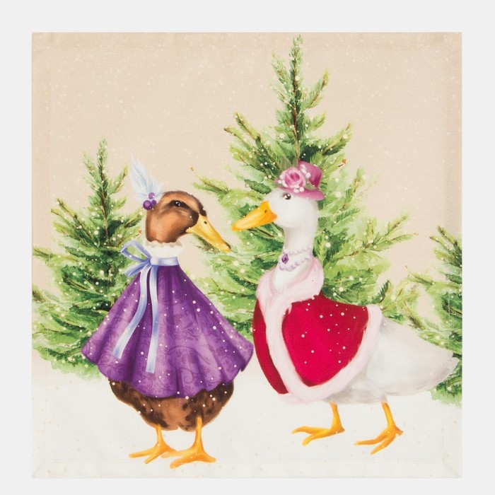 Набор новогодних салфеток Этель &laquo;Noble Christmas&raquo;, 40х40см - 4 шт, хлопок, саржа