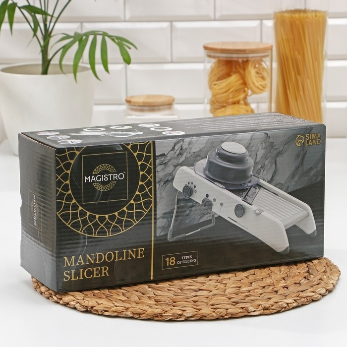 Овощерезка Magistro Stormy, с контролируемым углом нарезания, нержавеющая сталь, 35&times;15&times;14 см, цвет белый