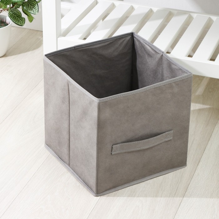 Короб для хранения, 28&times;28&times;28 см, цвет серый