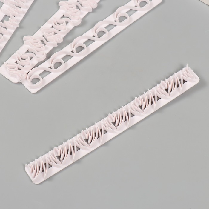 Каттеры для полимерной глины Каттеры для полимерной глины "Узоры" набор 4 шт 16,8х3,2 см 16,7х2,1 см 18,4х2,2 см