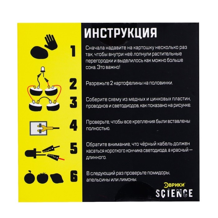 Набор для опытов &laquo;Картофельная батарейка&raquo;