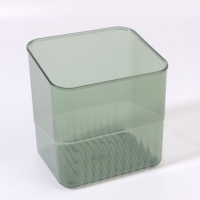 Органайзер - подставка для хранения маникюрных/косметических принадлежностей &laquo;GREEN&raquo;, 11,5 &times; 9 &times; 12 см, цвет полупрозрачный/зелёный