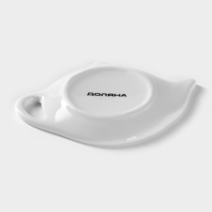 Подставка под чайный пакетик Доляна &laquo;Свиристель&raquo;, 12&times;8,4 см, цвет белый