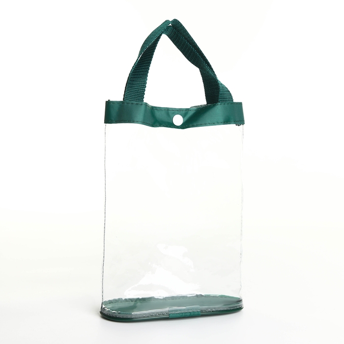 Косметичка на кнопке, цвет зелёный/прозрачный Косметичка на кнопке, цвет зелёный/прозрачный