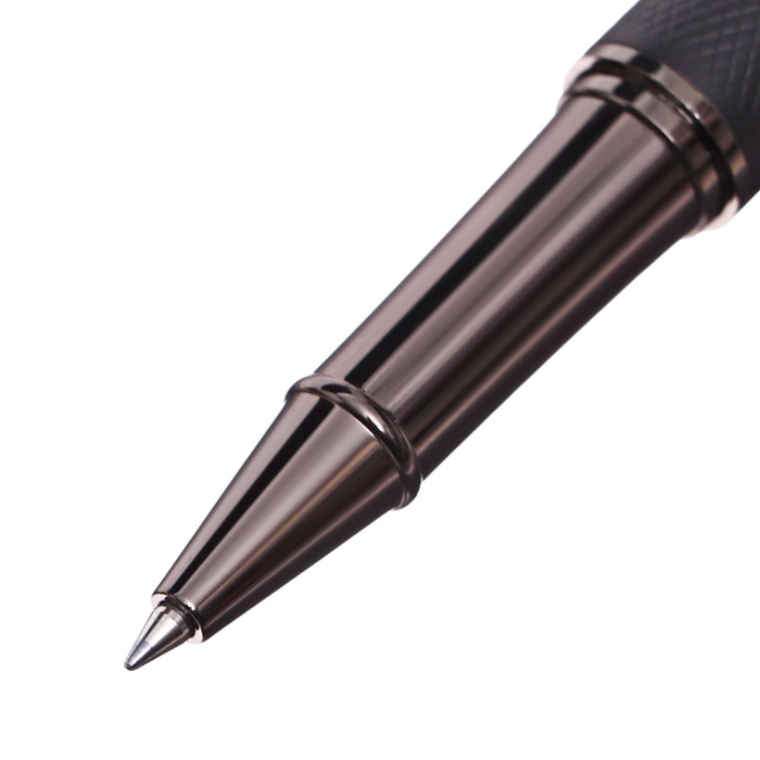 Ручка подарочная роллер в кожзам футляре Офис корпус черный Ручка подарочная роллер в кожзам футляре Офис корпус черный