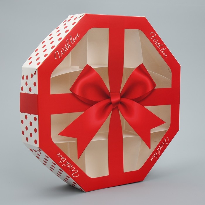 Коробка кондитерская складная, упаковка &laquo;Бантик&raquo;, 29 х 29 х 5 см