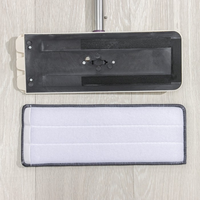 Швабра с отжимом и ведро: ведро с отсеками для полоскания и отжима 10 л, швабра плоская, запасная насадка из микрофибры