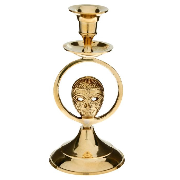 Подсвечник Подсвечник "Маска" латунь 8,5х8,5х17,5 см