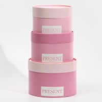 Набор шляпных коробок 3 в 1, упаковка подарочная, &laquo;Нежные цвета&raquo;, 16 х 10, 14 х 9, 13 х 8,5 см