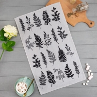 Полотенце кухонное Доляна &laquo;Листья&raquo; 35х60 см, 100% хлопок, 160г/м2