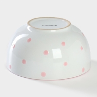 Салатник керамический Доляна &laquo;Горошек&raquo;, 580 мл, цвет розовый