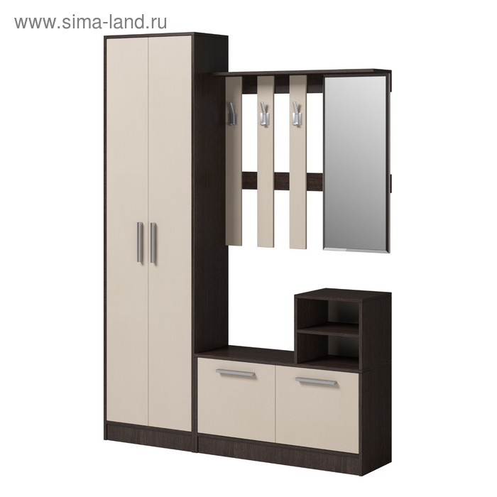 Комод-обувница &laquo;Энтер&raquo;, 900 &times; 343 &times; 816 мм, венге / дуб молочный