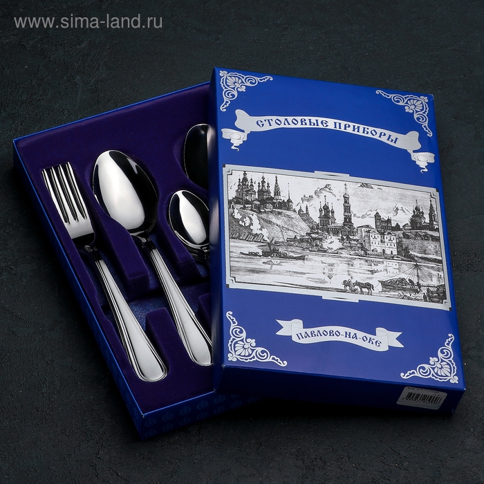 Набор столовых приборов &laquo; Рапсодия&raquo;, 18 предметов, картонная коробка, цвет серебряный