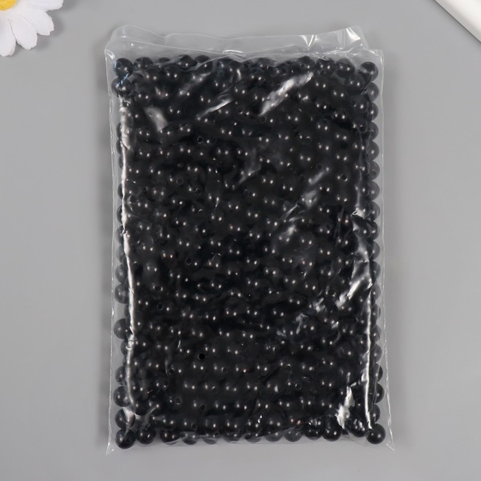 Набор бусин "Жемчуг" d 10 мм, 250 гр, чёрный