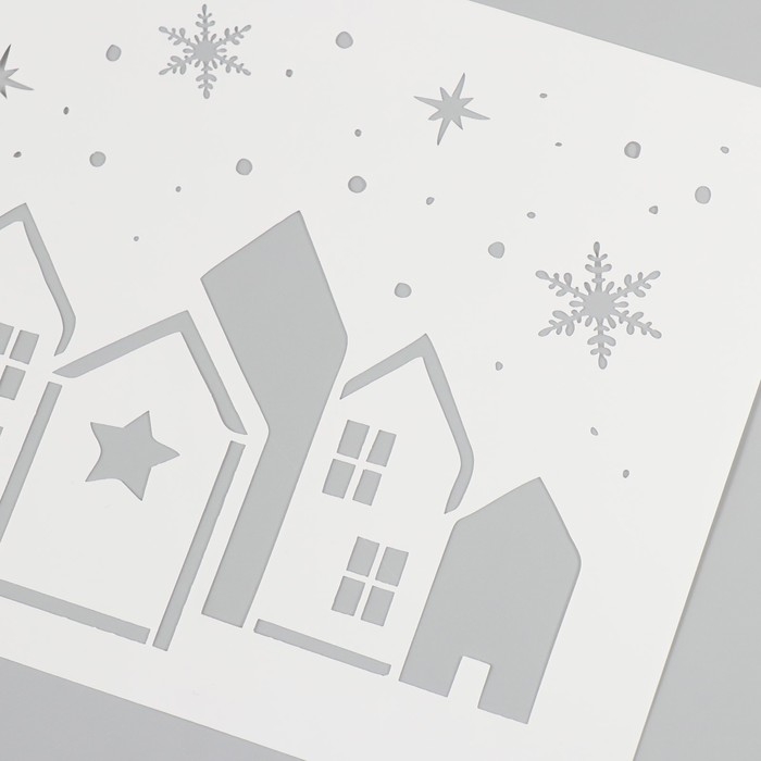 Трафарет пластиковый "Пряничные домики", размер 16х24 см