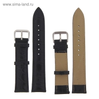 Ремешок для часов "Соломон", 20 мм, натуральная кожа, l-20 см, черный Ремешок для часов "Соломон", 20 мм, натуральная кожа, l-20 см, черный