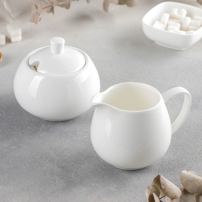 Набор сервировочный, 2 шт: сахарница 210 мл, молочник 210 мл Набор сервировочный, 2 шт: сахарница 210 мл, молочник 210 мл