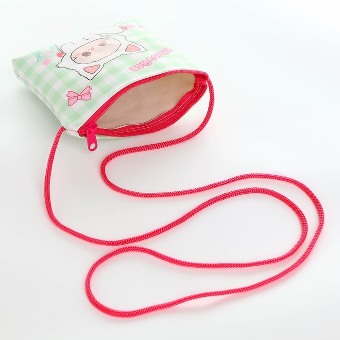 Сумка-кошелёк, для девочки через плечо "Улыбайся", 13х13х2 см