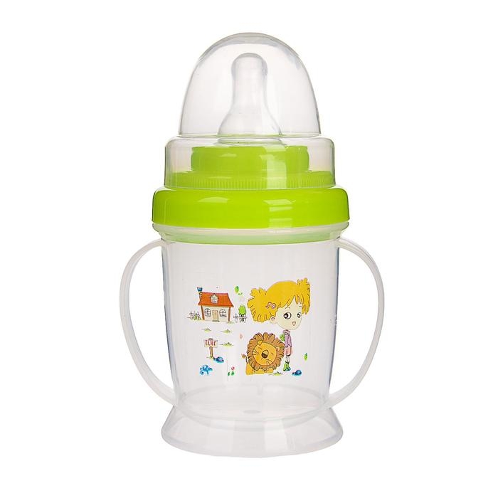 Набор детской посуды, 4 предмета: миска, ложка, вилка, бутылочка 200 мл, цвета МИКС