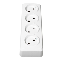 Розетка Smartbuy "Юпитер", 10 А, четырехместная, открытая, без з/к, белая Розетка Smartbuy "Юпитер", 10 А, четырехместная, открытая, без з/к, белая