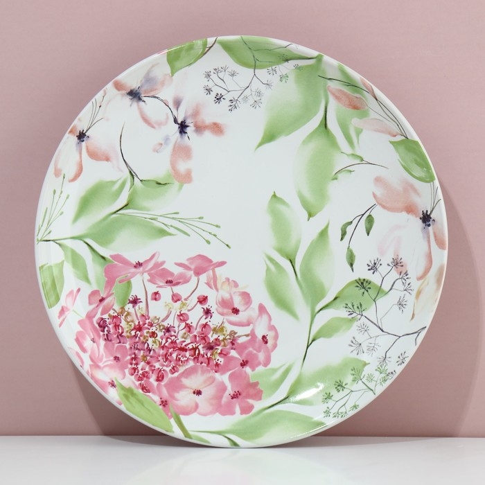 Тарелка керамическая «Акварель», 25.5 см, цвет белый Тарелка керамическая «Акварель», 25.5 см, цвет белый