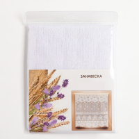 Тюль на кухню без шторной ленты, размер 170х170 см, цвет белый, 100% полиэстер Тюль на кухню без шторной ленты, размер 170х170 см, цвет белый, 100% полиэстер