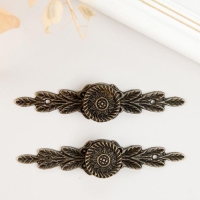 Ручка декоративная металл "Листва" (набор 2 шт) 8,5х1,7х0,7 см Ручка декоративная металл "Листва" (набор 2 шт) 8,5х1,7х0,7 см