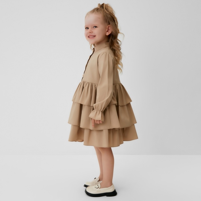 Платье для девочки MINAKU цвет бежевый,  рост 110 см