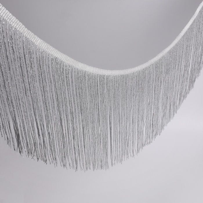 Тесьма декоративная &laquo;Бахрома&raquo;, 20 см, 5 &plusmn; 0,5 м, цвет серебряный