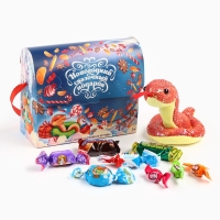 Новогодний подарок, сладкий, детский &laquo;Сказочный подарок&raquo;, конфеты + мягкая игрушка, 250 г