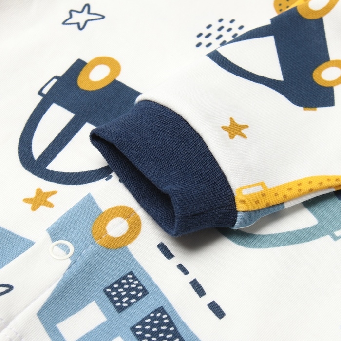 Кофточка детская, цвет белый/машинки, рост 80 см