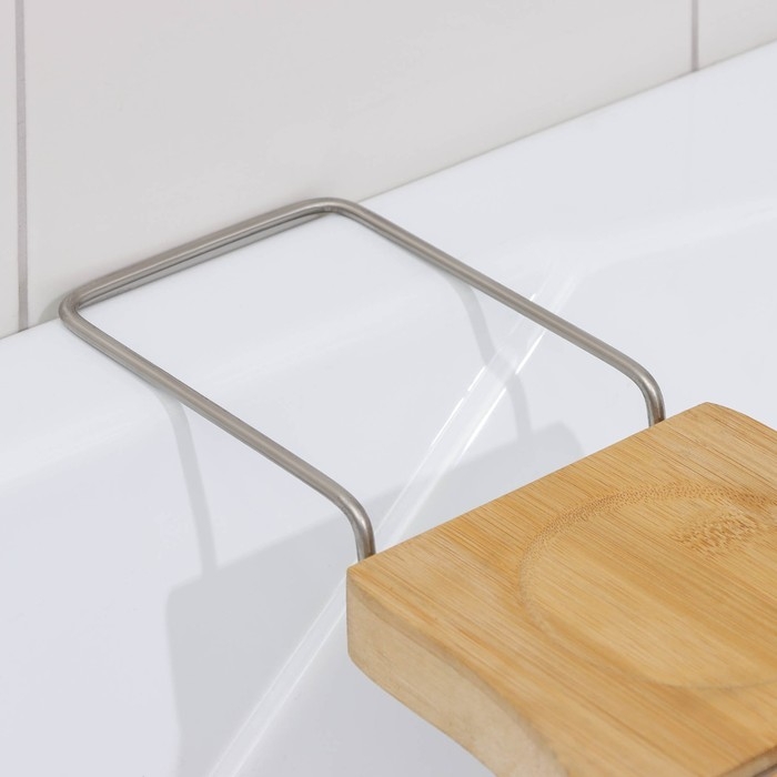 Полка для ванной SAVANNA SPA, 74-95&times;20,3&times;2,5 см, бамбук