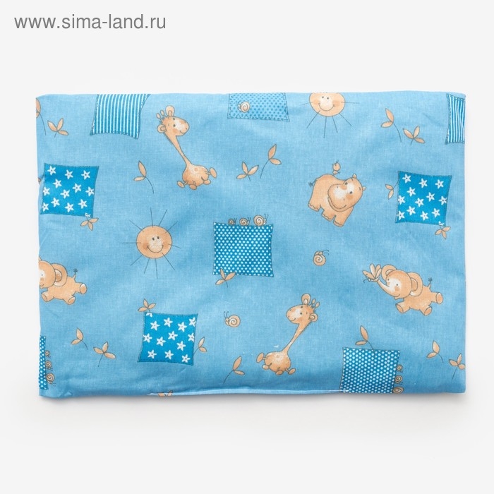 Комплект в кроватку для мальчика: одеяло 110х140см, подушка 40х60см, МИКС, бязь,синтепон