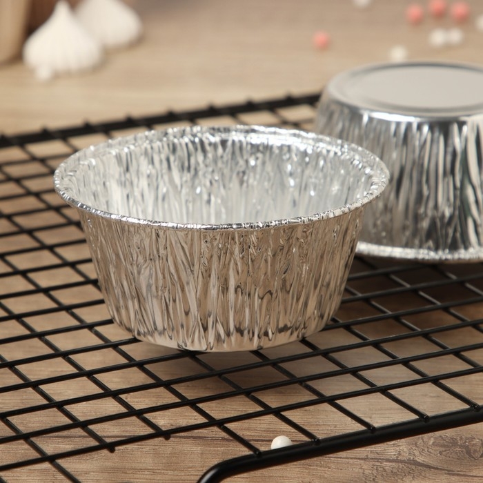 Набор форм для выпечки из фольги Доляна, 160 мл, 8×3,5 см, 50 шт Набор форм для выпечки из фольги Доляна, 160 мл, 8×3,5 см, 50 шт