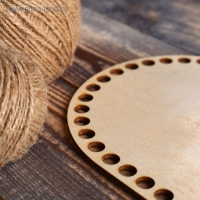 Заготовка для вязания "Овал параллельный", донышко фанера 3 мм, 20&times;15 см, d=10мм