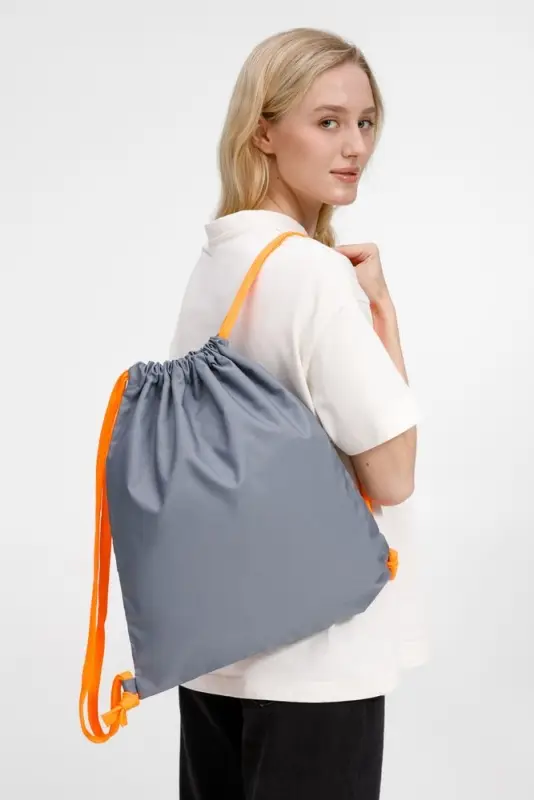 Рюкзак B3, серый с оранжевыми лямками