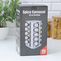 Набор для специй на подставке &laquo;Профи&raquo;, 21&times;21&times;34 см, 20 шт, цвет металлик