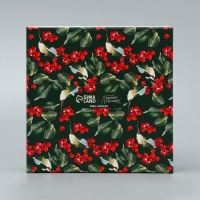 Коробка подарочная &laquo;Снегири&raquo;, 16 х 16 х 9 см, Новый год