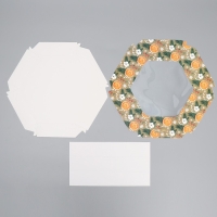 Коробка складная &laquo;Хвоя, хлопок, апельсины&raquo;, 23 х 23 х 4 см, Новый год