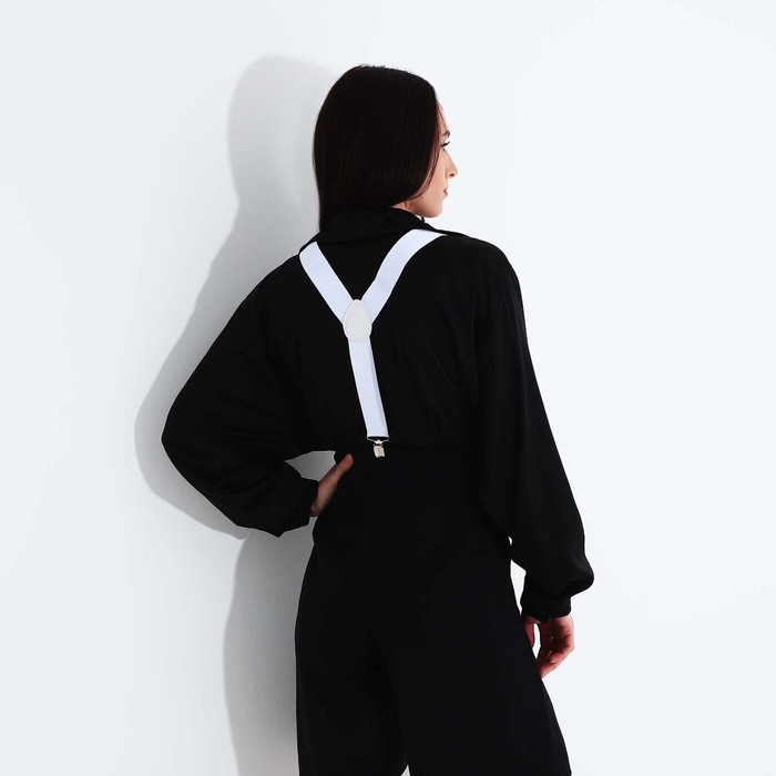 Подтяжки взрослые, ширина 3.5 см, цвет белый Подтяжки взрослые, ширина 3.5 см, цвет белый