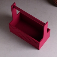 Кашпо деревянное "Эллада большая, сетка", с ручкой,  25&times;12,5&times;10(25) см Бордо