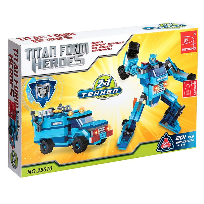 Конструктор Капитан &laquo;Робот-трансформер&raquo;, 2 варианта сборки, 201 деталь
