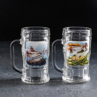 Набор кружек для пива &laquo;Охота-рыбалка&raquo;, 330 мл, 2 шт, рисунок МИКС