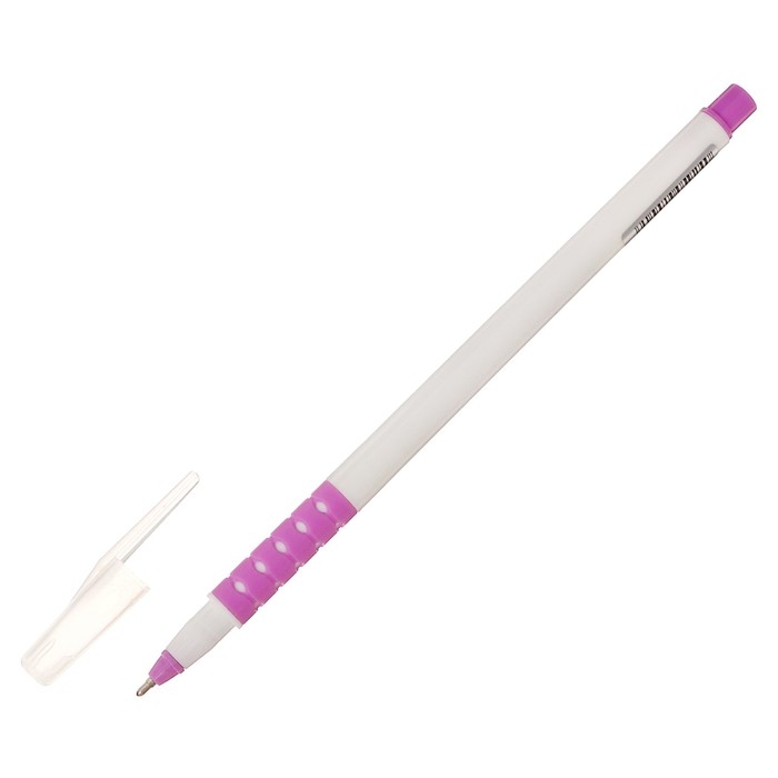 Набор шариковых ручек 12 штук, 1,0мм, корпус белый с резиновым дрежателем, чернила синие, МИКС Набор шариковых ручек 12 штук, 1,0мм, корпус белый с резиновым дрежателем, чернила синие, МИКС