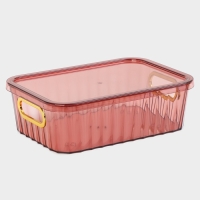 Контейнер для хранения с крышкой «Грани», 25,5×18×8 см, цвет МИКС Контейнер для хранения с крышкой «Грани», 25,5×18×8 см, цвет МИКС